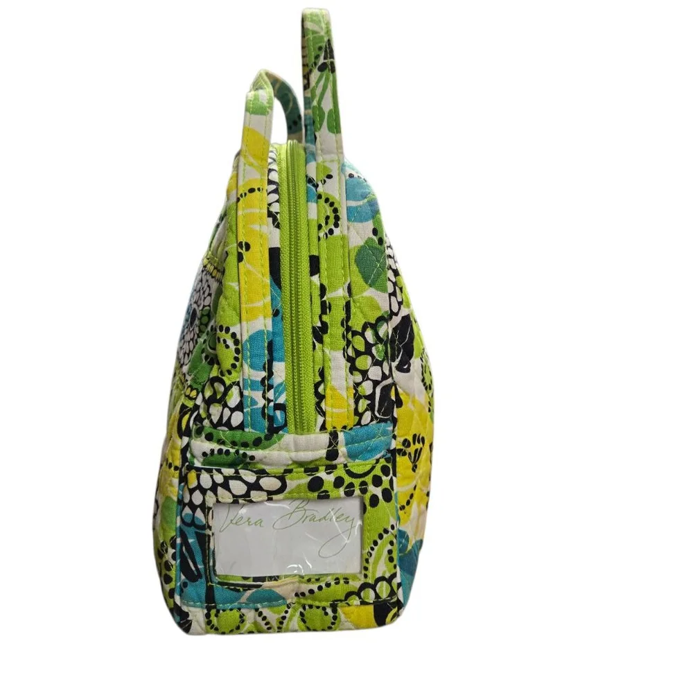 Vera Bradley Lunch Bag Limes Up Insulated Green Yellow Blue Floral Quilted